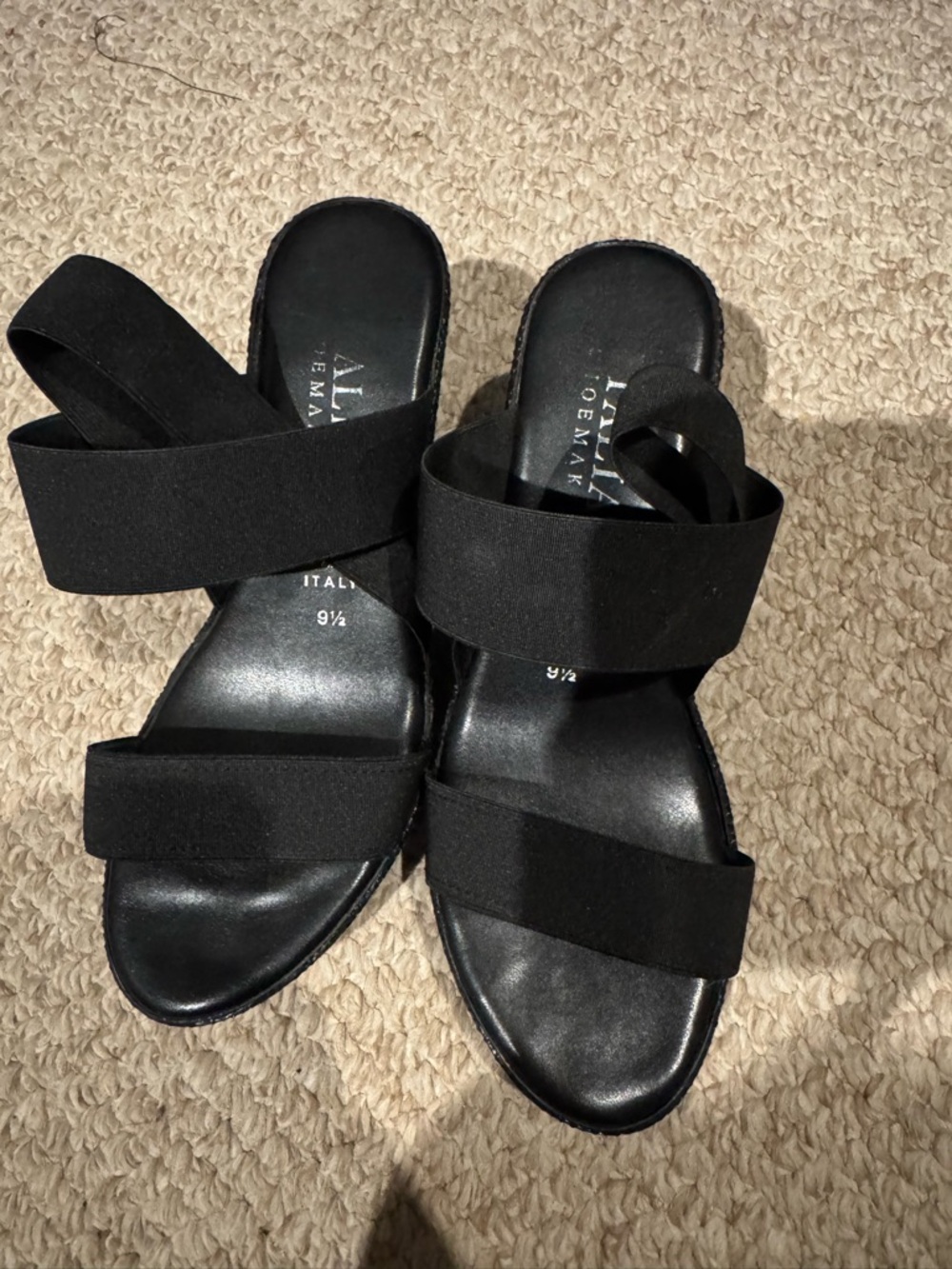 Alfani Black Double-Strap Slide Sandals